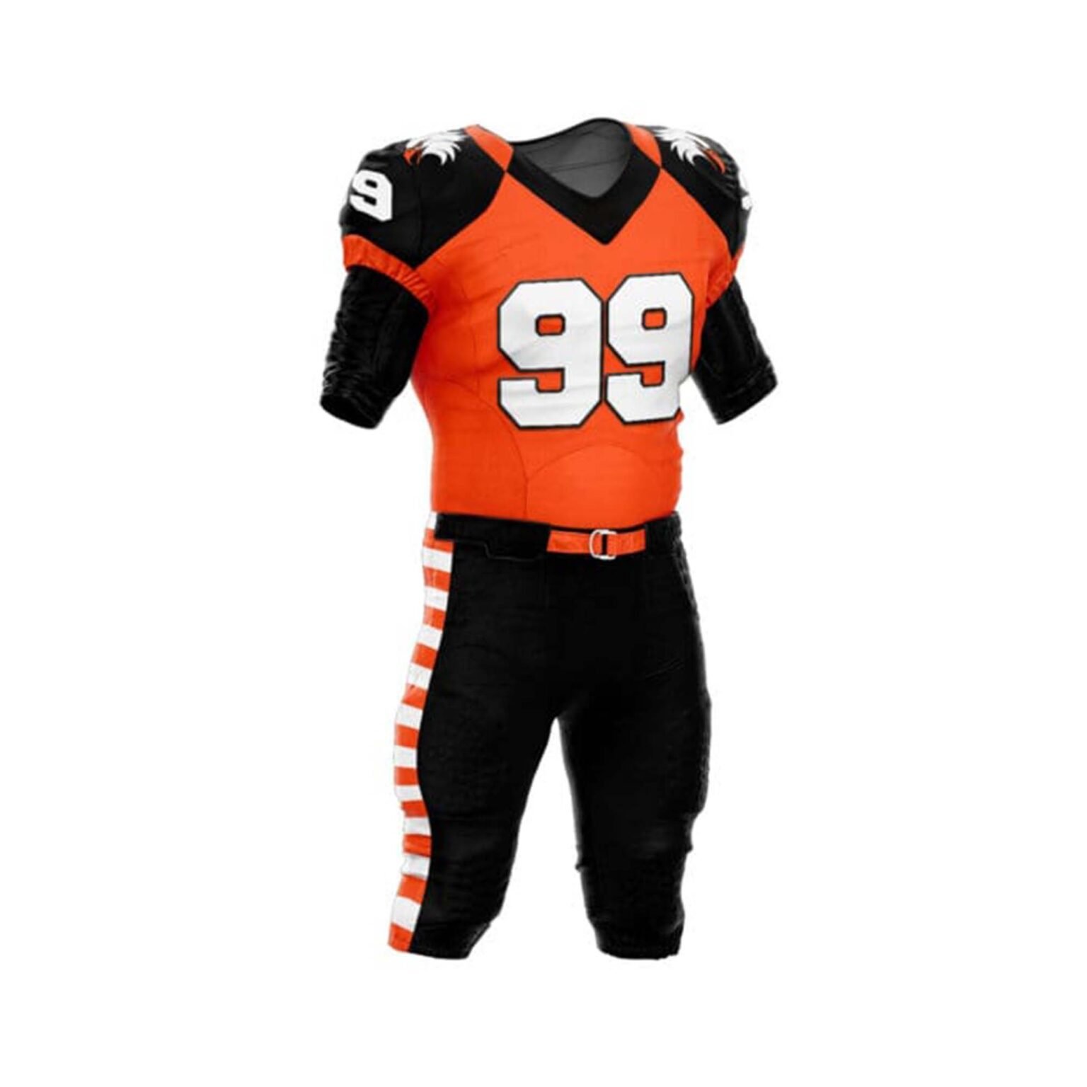 Custom Football Uniform Youth in Orange Black